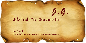 Jónás Geraszim névjegykártya